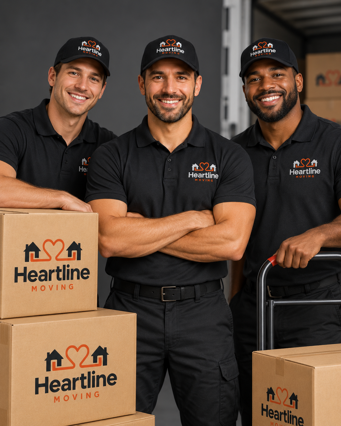 Heartline Moving crew working on a move in Doylestown, Pennsylvania
